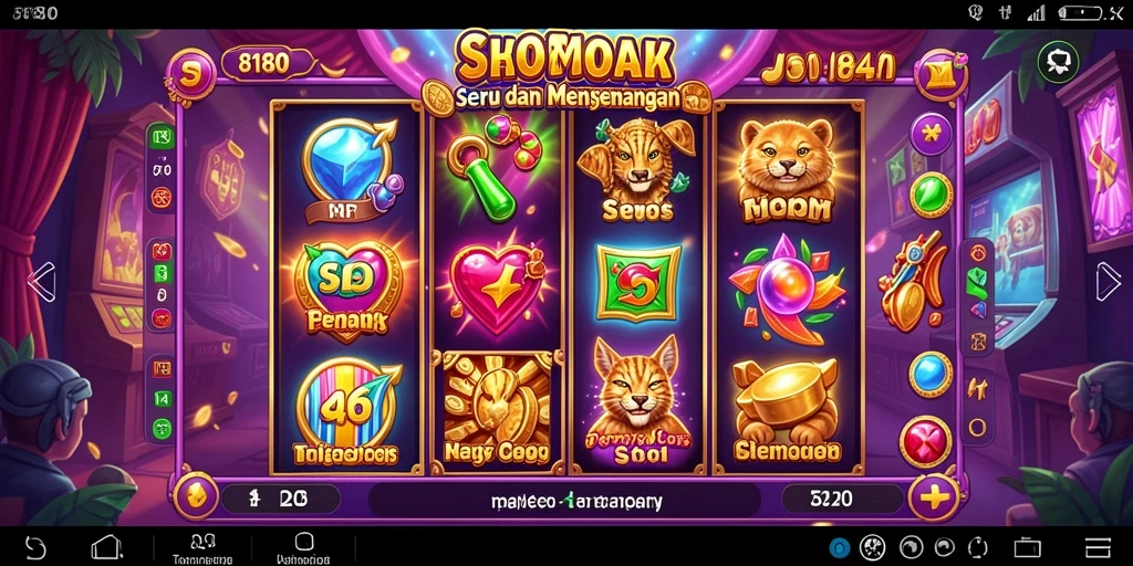 Screenshot gameplay 8180 yang menampilkan gulungan slot menarik.