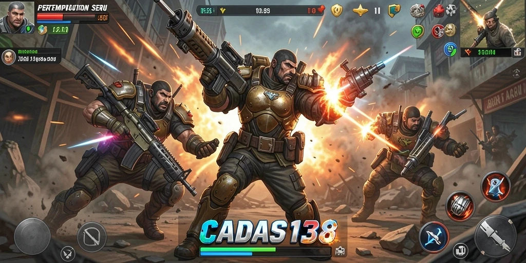 Tangkapan layar utama <strong>CADAS138</strong> menampilkan aksi seru dan gameplay cepat.