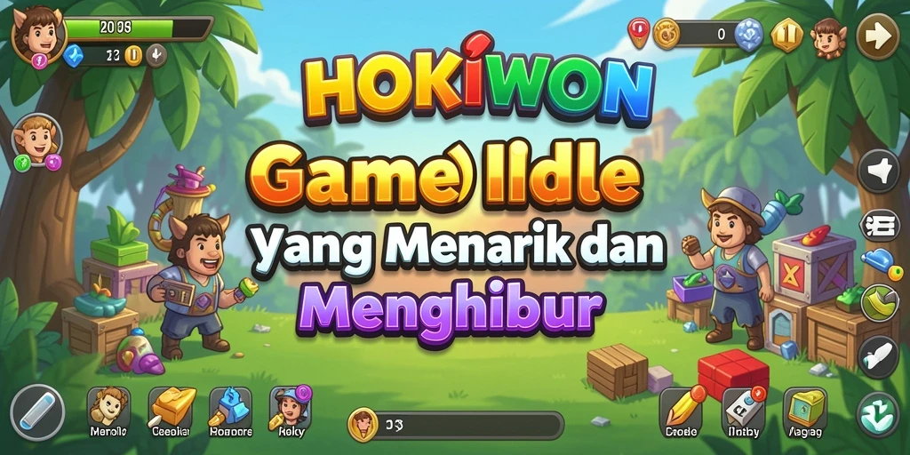 Tangkapan layar utama HOKIWON yang menampilkan gameplay Idle yang mengasyikkan.