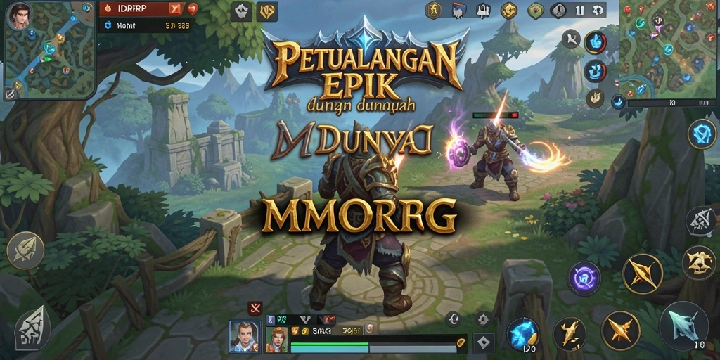 Screenshot utama menunjukkan pertempuran mendebarkan dalam dunia MMORPG.