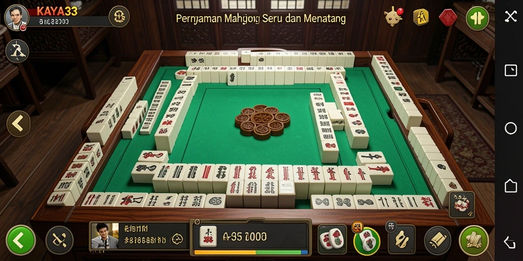 Screenshot utama KAYA33 menampilkan gameplay Mahjong yang menantang dan seru.