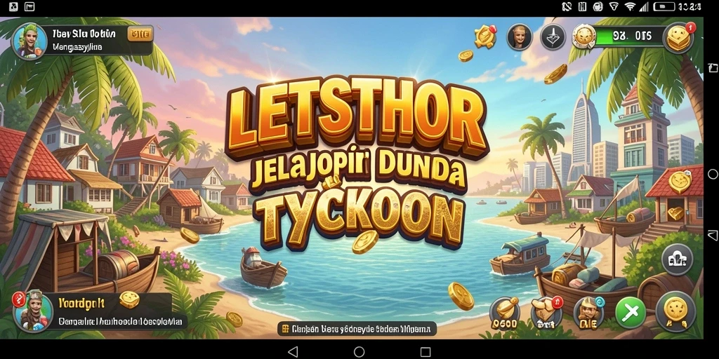 Tampilan gameplay LETSTHOR yang seru saat mengelola bisnis Tycoon.
