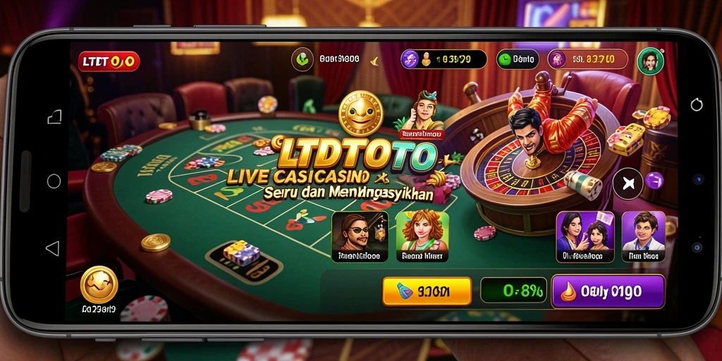 Screenshot gameplay LTDTOTO menampilkan suasana Live Casino yang hidup.