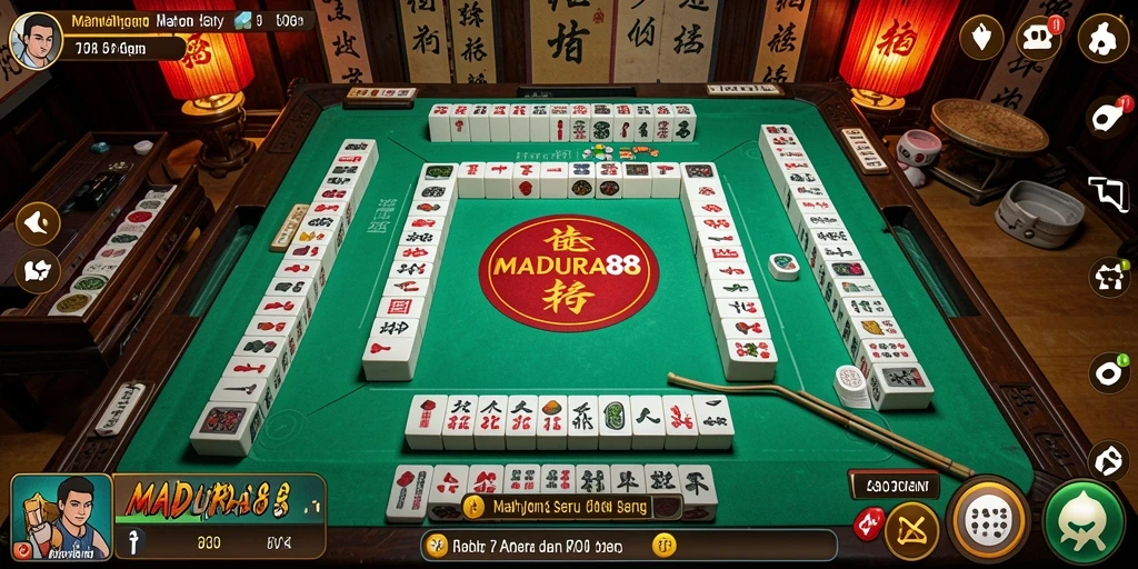 Screenshot MADURA88 menampilkan gameplay Mahjong yang seru dan mendebarkan.