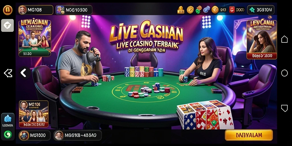 Tampilan gameplay Live Casino yang menarik di MG108.