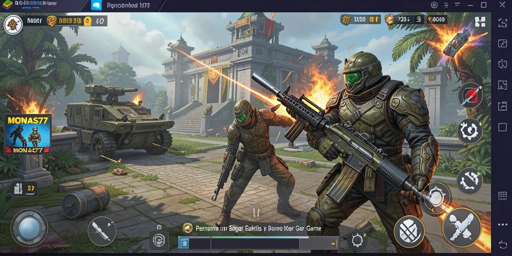 Tangkapan layar utama gameplay MONAS77 yang menampilkan taktik strategis.