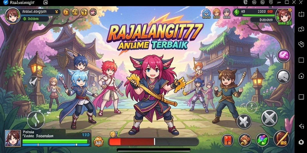 Menampilkan gameplay mendebarkan dari RAJALANGIT77 dengan karakter anime.
