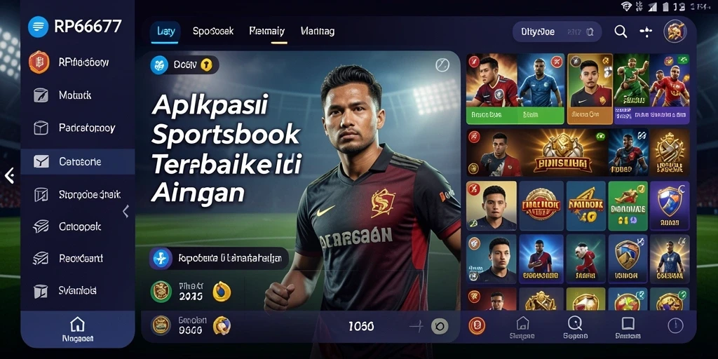 Tampilan menarik dari aplikasi RP6677 saat bermain sportsbook.