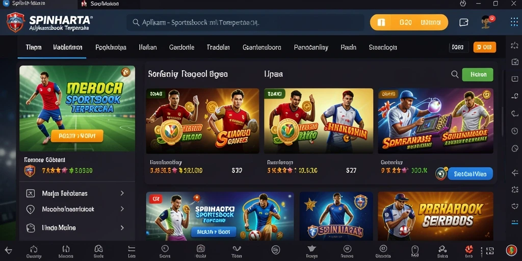 Tangkapan layar SPINHARTA menampilkan taruhan olahraga yang seru.